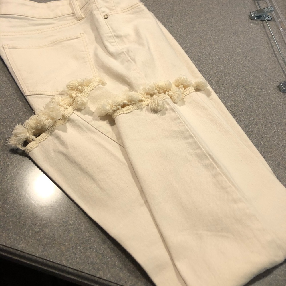 Talbots High Rise Straight Crop/Cream